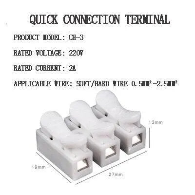 1/3/5/10PCS Mini Quick Wiring Connectors Universal Compact Conductor Spring Splicing Wiring Connector Push-in Terminal Block - electrical center b2c