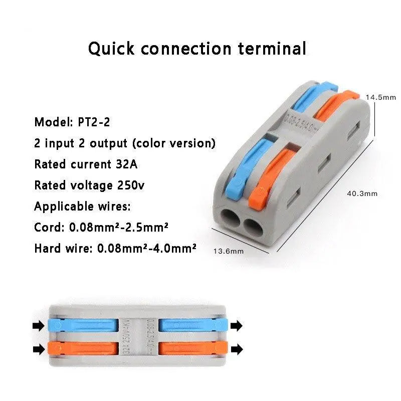 1/3/5/10PCS Mini Quick Wiring Connectors Universal Compact Conductor Spring Splicing Wiring Connector Push-in Terminal Block - electrical center b2c