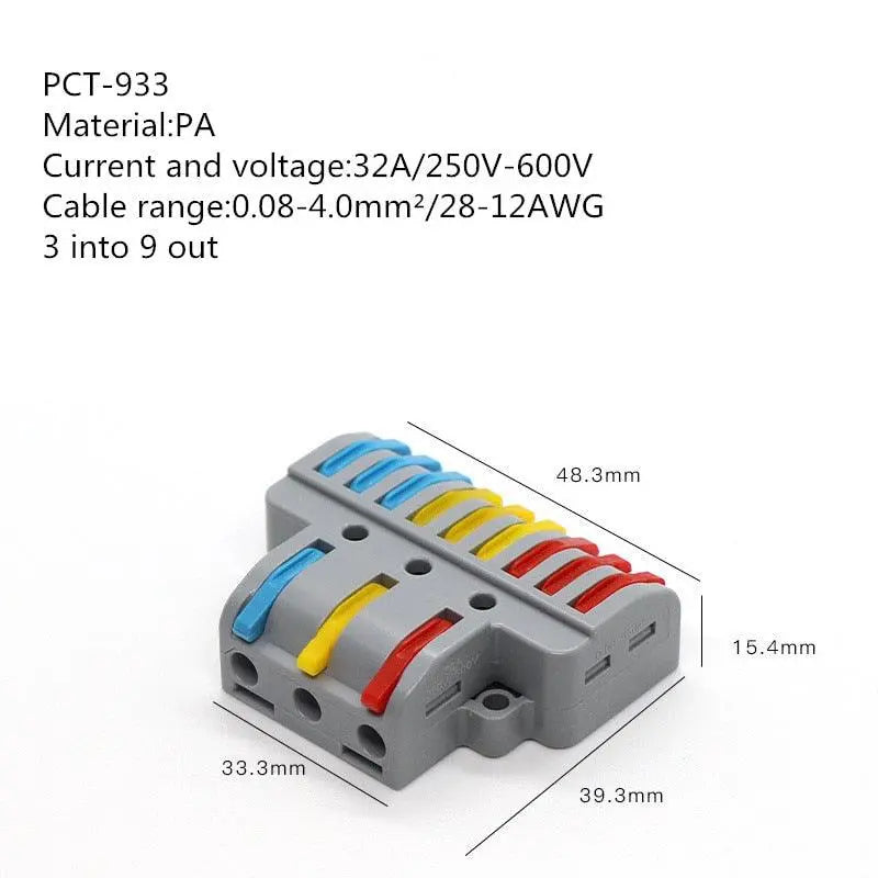 1/3/5/10PCS Mini Quick Wiring Connectors Universal Compact Conductor Spring Splicing Wiring Connector Push-in Terminal Block - electrical center b2c