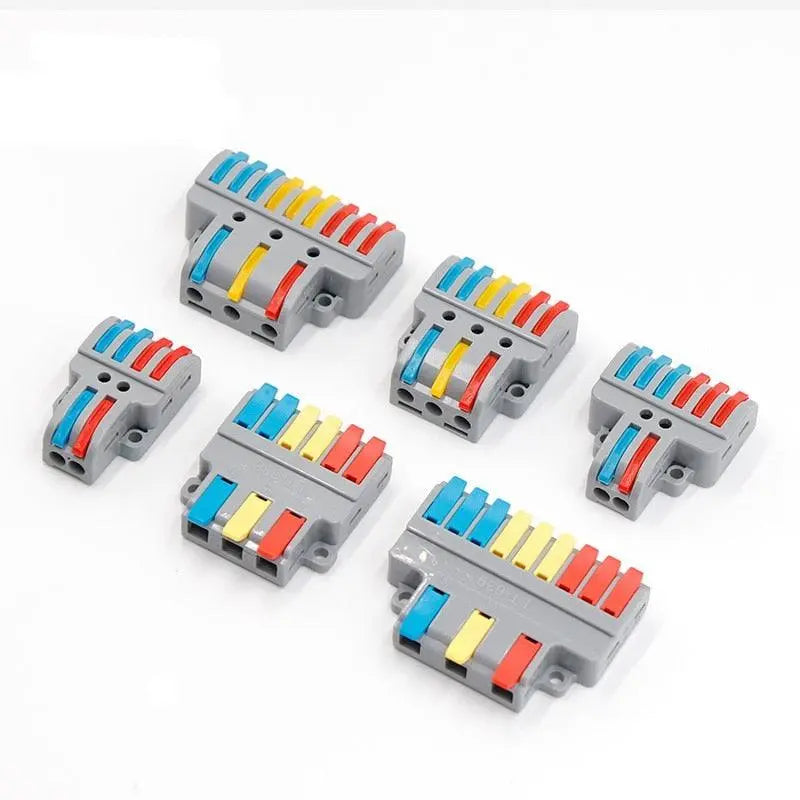 1/3/5/10PCS Mini Quick Wiring Connectors Universal Compact Conductor Spring Splicing Wiring Connector Push-in Terminal Block - electrical center b2c