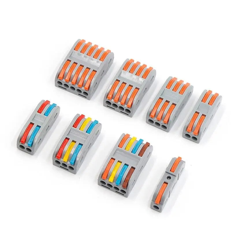 1/3/5/10PCS Mini Quick Wiring Connectors Universal Compact Conductor Spring Splicing Wiring Connector Push-in Terminal Block - electrical center b2c