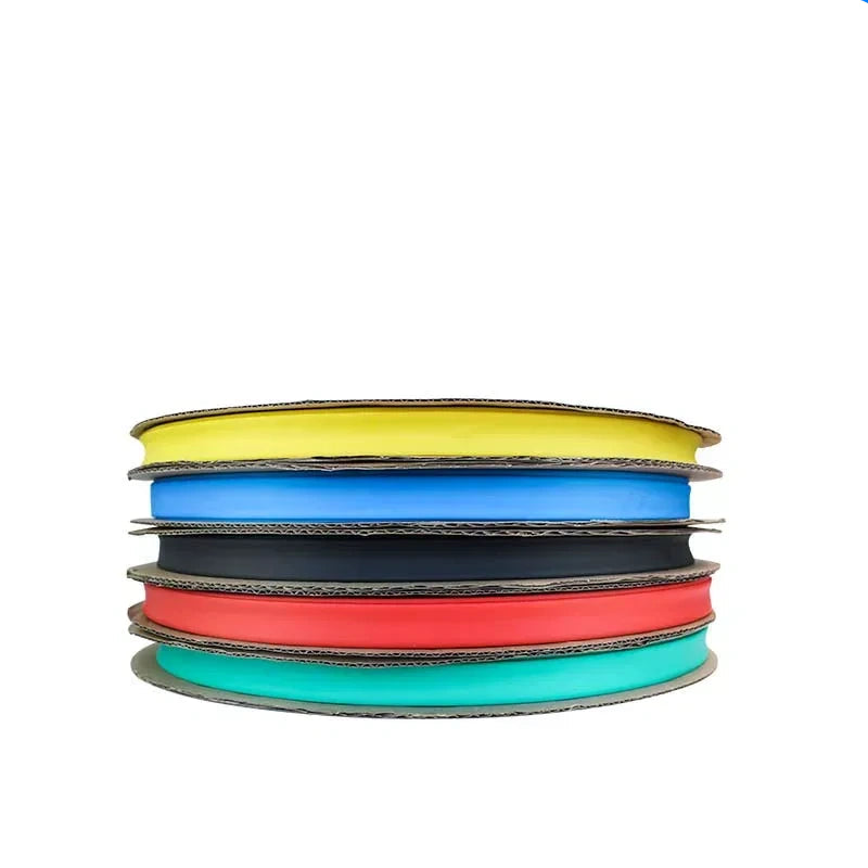 dia 10mm heat shrink tubing,25m/roll heat shrink tube,2:1 heat shrink sleeve,red/yellow/blue/green/black electrical insulation tube,10m/lot cable protective sleeve,2m/lot wire repair tube,after shrink 5mm polyolefin heat shrink tube