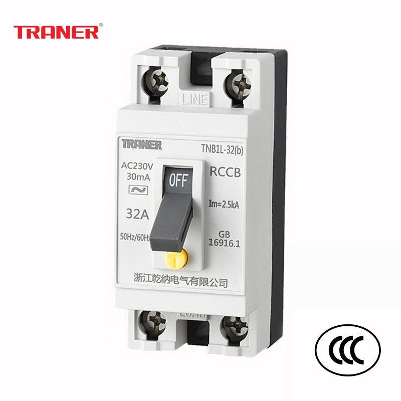 10pcs/lot TNB1L-32 Series Built-In Water Heater Tripping Breaker ELCB 2P 10a 16a 20a 25a 32a