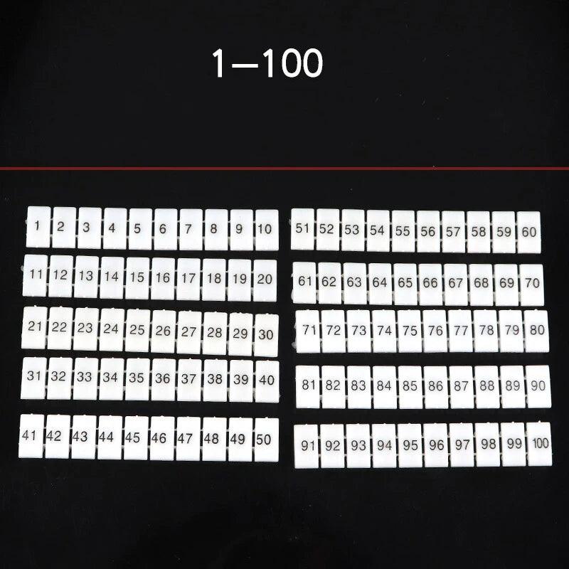 Zack Marker Strips With Standard Numbering With Blank for UK and ST and PT DIN Rail Terminal Blocks ZB4 ZB5 ZB6 ZB8 ZB10 10Pcs