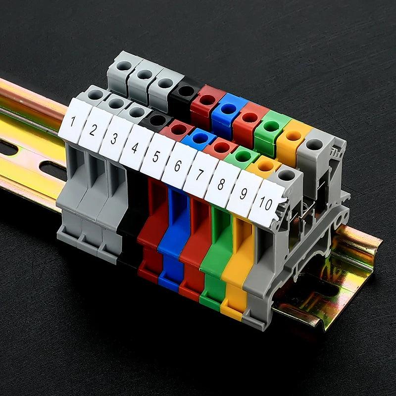 Zack Marker Strips With Standard Numbering With Blank for UK and ST and PT DIN Rail Terminal Blocks ZB4 ZB5 ZB6 ZB8 ZB10 10Pcs