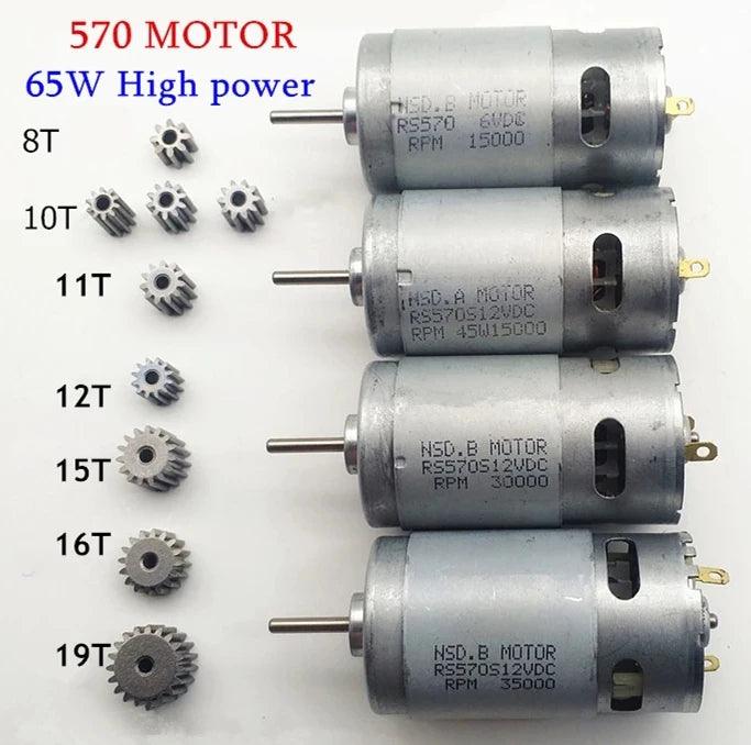 10T 12V 6V Children's ElectricToy Car Motor RS570 DC Motor For Kid's Ride On Car 65W Engine For Kid's Electric Vehicle