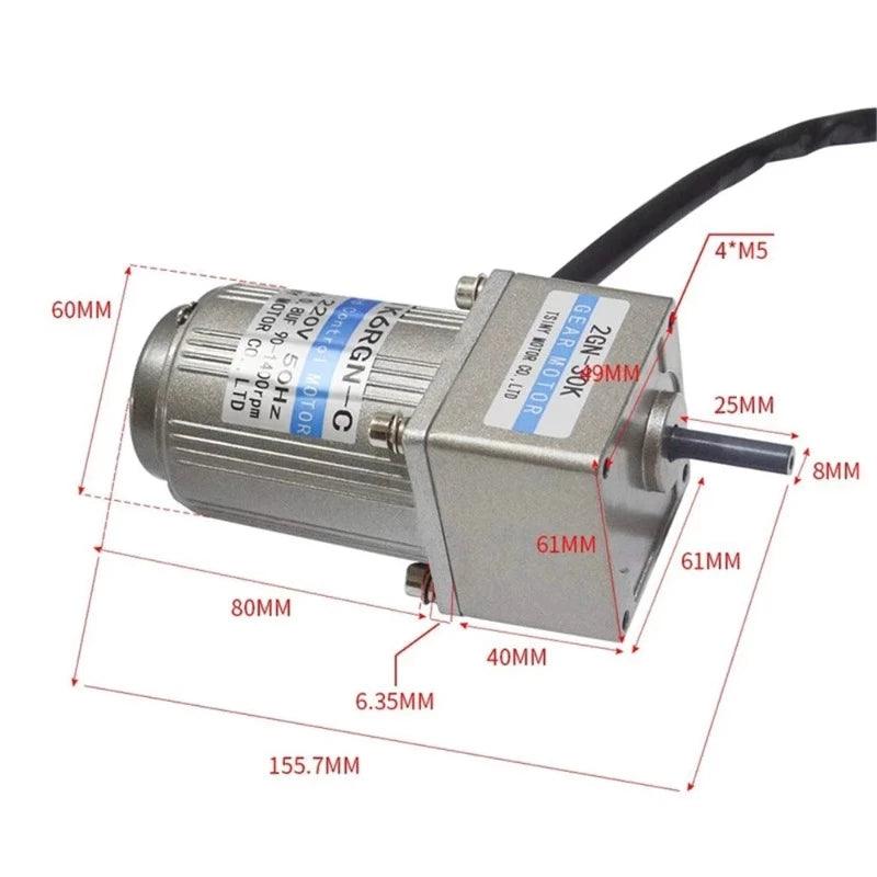 110V/220V AC Gear Motor Set 6W With Speed Controller 7.5/15/23/34/54/75/108/150/180/270/450/540/675Rpm AC Motor Metal Gearbox