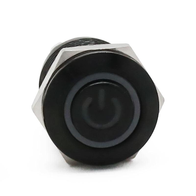 12mm Waterproof Metal Push Button Switch LED Light Black Momentary Latching Car Engine PC Power Switch 5V 12V 24V 220V Red Blue.