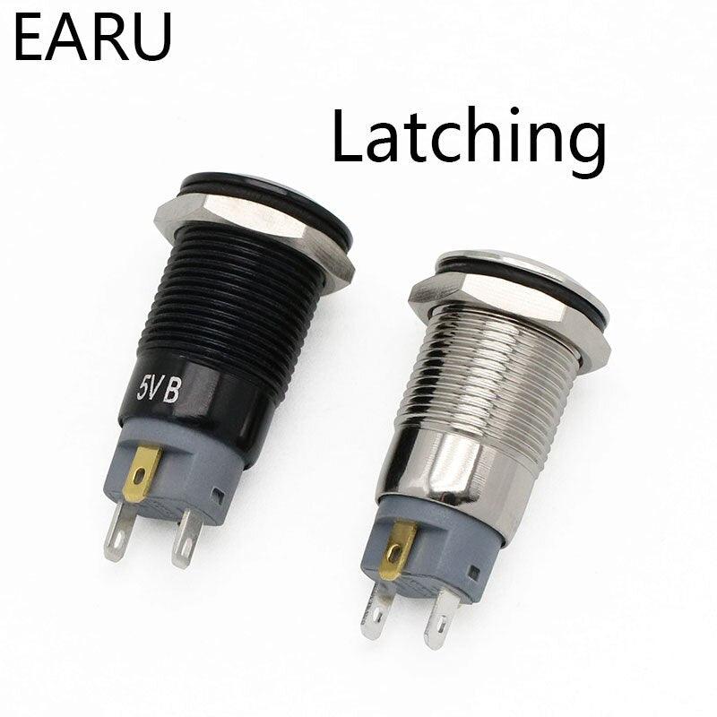 12mm car engine switch,12mm Waterproof Metal Push Button Switch LED Light