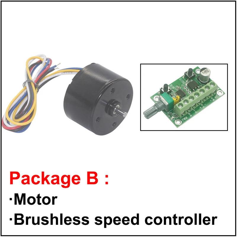 12V 24V BLDC Micro High Speed Motor 3000rpm 6000rpm PWM Speed Controller Reverse CW CCW Brake DC Brushless Motor 3525