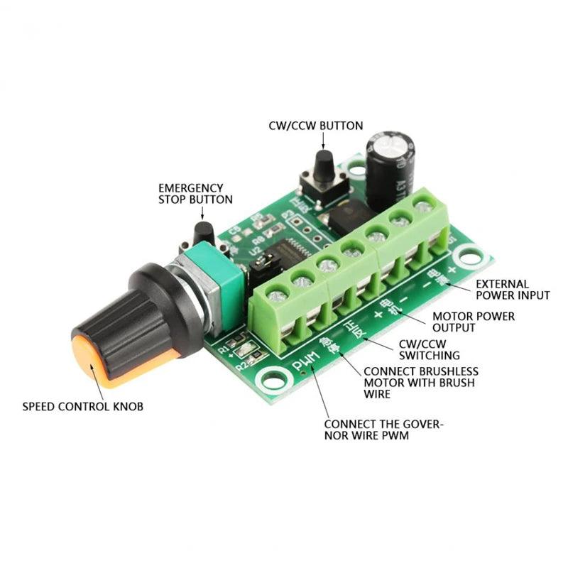 12V 24V DC Brushless Motor Controller 3A 90W PWM Speed Brake Reversed CW CCW BLDC 6V-30V Electric Motors Mini Regulator Engine