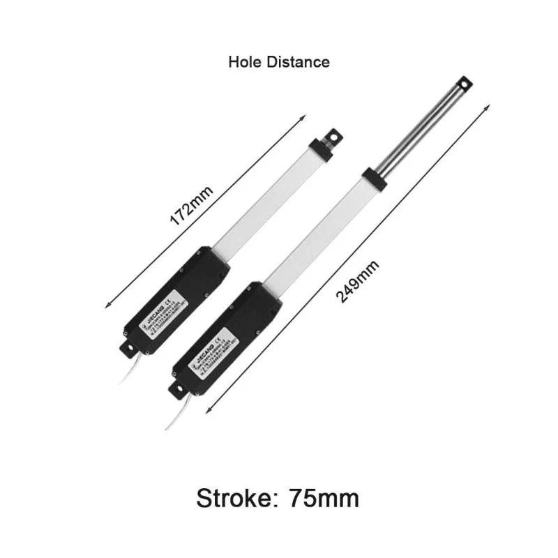12V DC Mini Linear Actuator 20N Stroke 25mm 50mm 75mm 100mm 150mm Telescopic Rod Remote Controller Wireless Lineal Actuador
