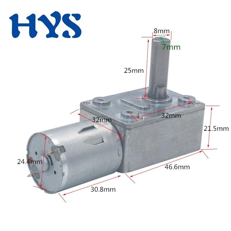 12V Volt DC Worm Gear Reducer Motors 3V6V9V12V24V DC 8MMD7 Shaft Length 25MM Reversed High Torque Reduction Self-Lock JGY370