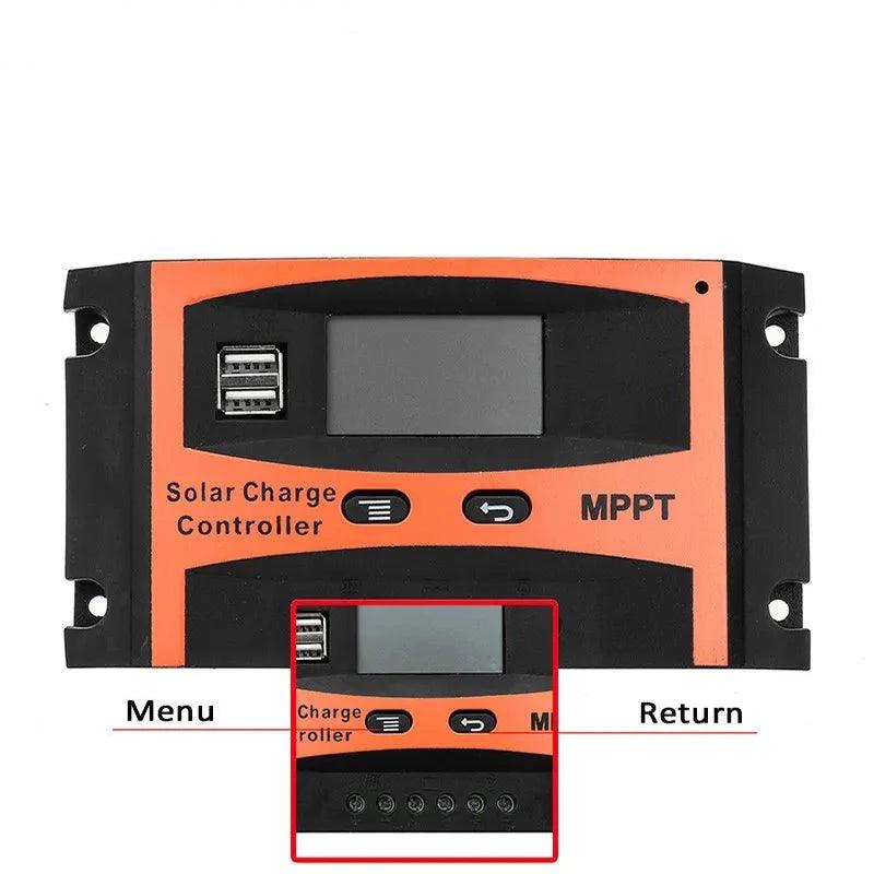 12V/24V Auto 30A 40A 50A 60A MPPT Solar Charge Controller Solar Panel Battery Regulator Dual USB LCD Display with User Manual