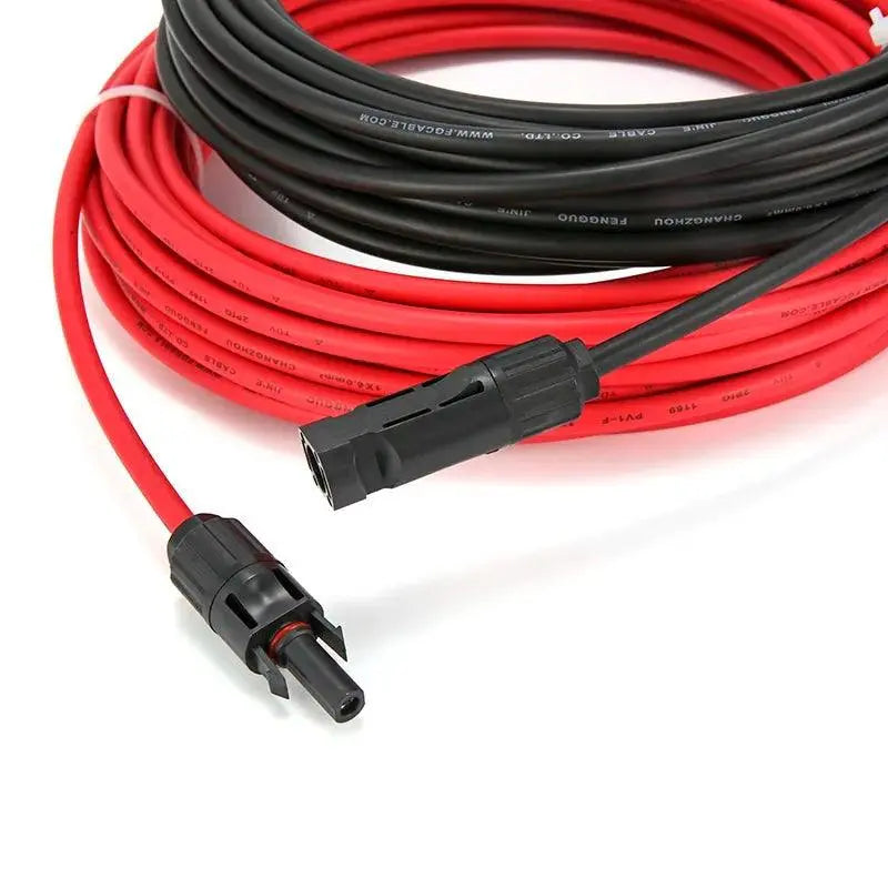 Free Shipping Solar Extension PV cable Panel Stecker wire Black Red 2.5/4/6mm² with Male and Female Connector Cable 10/12/14 AWG - electrical center b2c