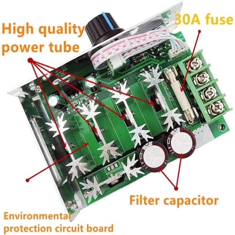 1500W 30A DC 12V-50V Motor Controller PWM Speed Regulator 12V 24V 48V DC Electric Motors Control Speed Adjustable 12 V CCM6DS