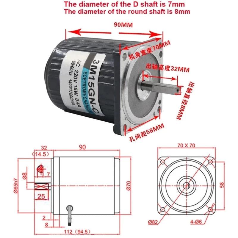 15W AC 220V Motor Single Phase High Speed 1400rpm 2800rpm Electric Motor Speed Controller Reversed For High-End Smart Devices