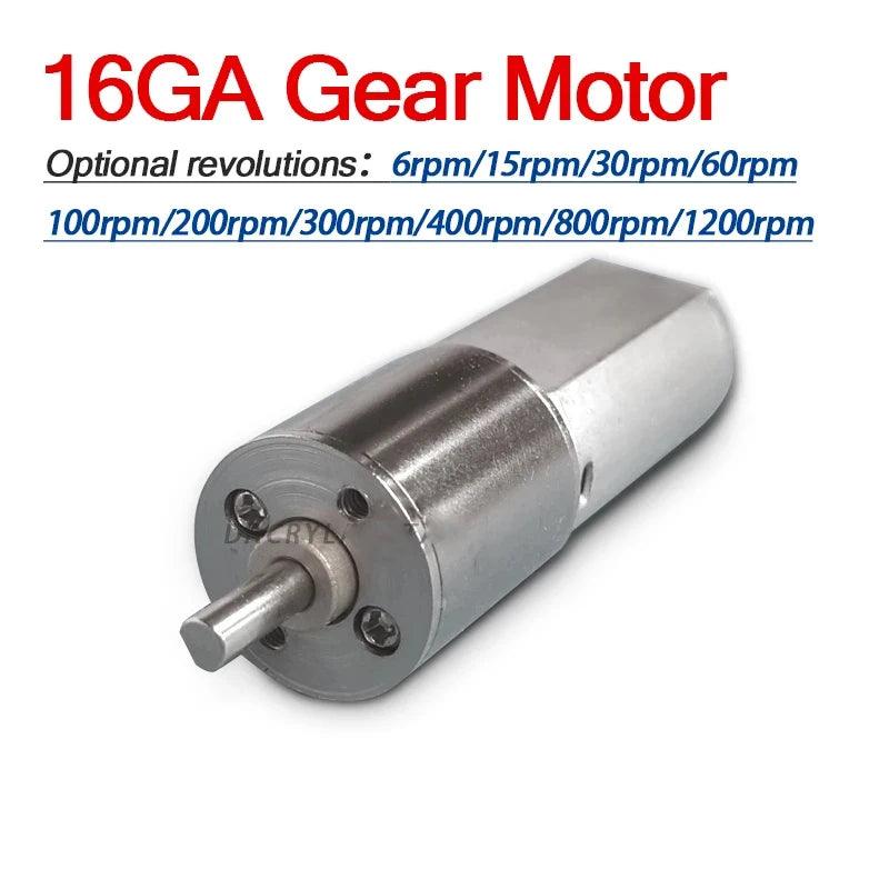 16GA-050 Micro Gear Motor DC12V 6RPM/-1200RPM Reducer Speed Metal GearBox Motor High Torque Electric 12 V Volt Engine