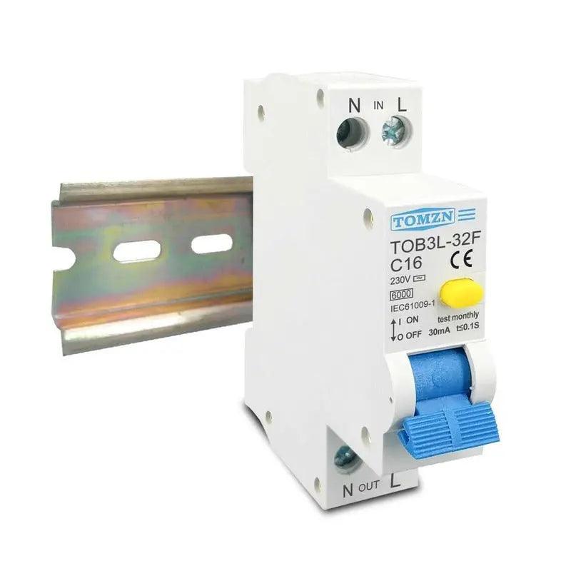 18mm One Modular 1P+N RCBO Breaker 30mA /  6A-32A - electrical center b2c