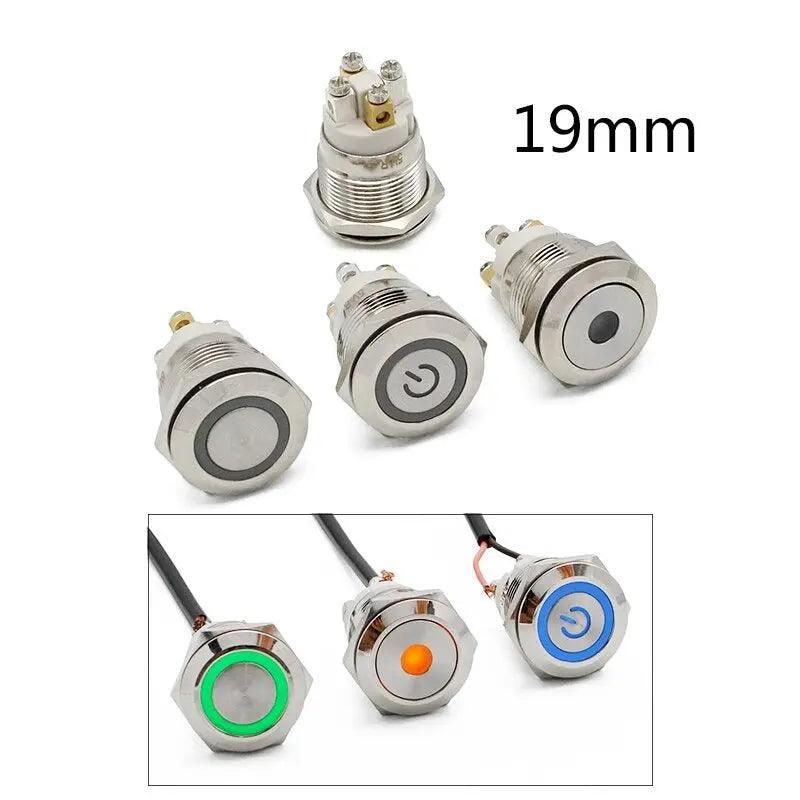 19mm 22mm Reset Metal Push Button|  4 Screw Foot For Car Power - electrical center b2c