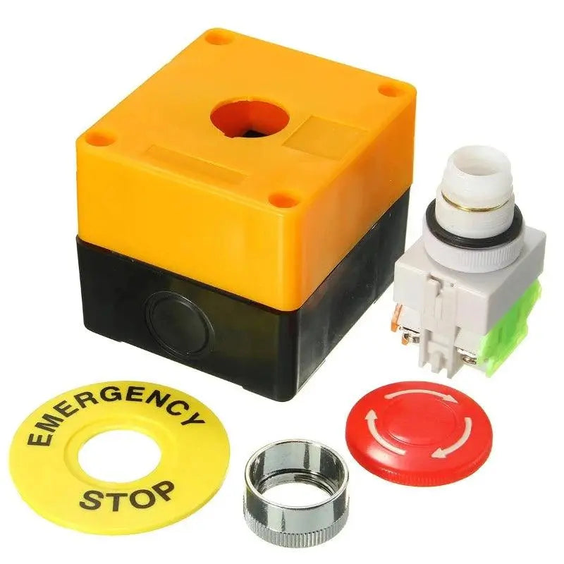 1PCS Plastic Shell Red Sign Push Button Switch DPST Mushroom Emergency Stop Button SwitchAC 660V 10A NO+NC LAY37-11ZS - electrical center b2c