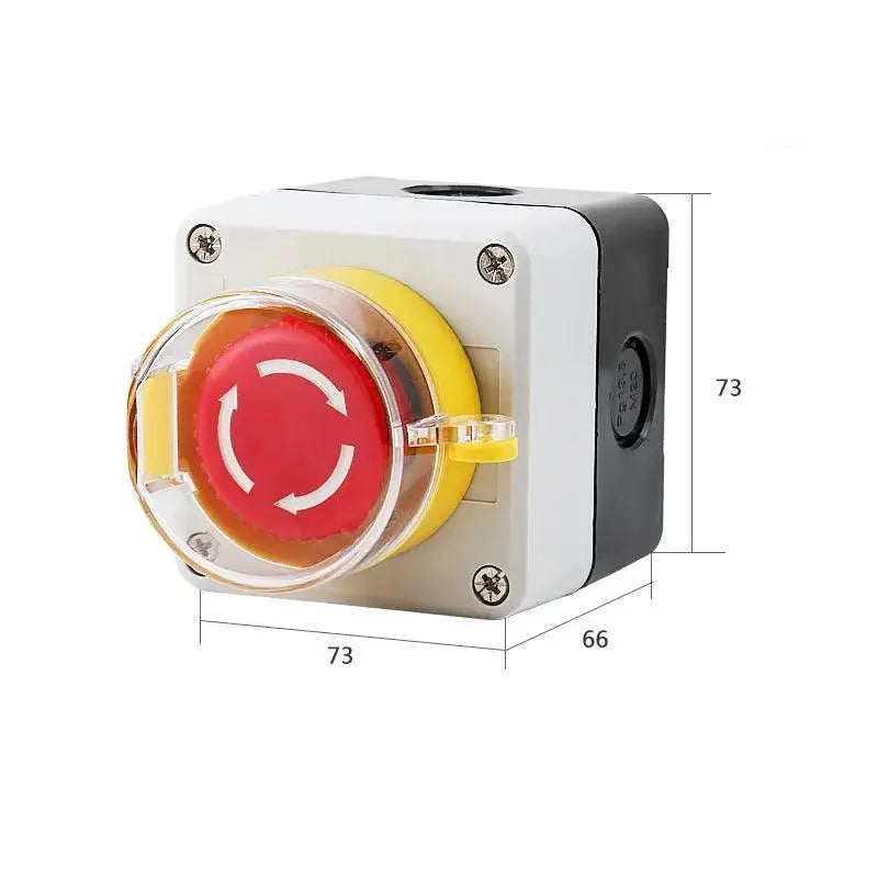 1PCS Plastic Shell Red Sign Push Button Switch DPST Mushroom Emergency Stop Button SwitchAC 660V 10A NO+NC LAY37-11ZS - electrical center b2c