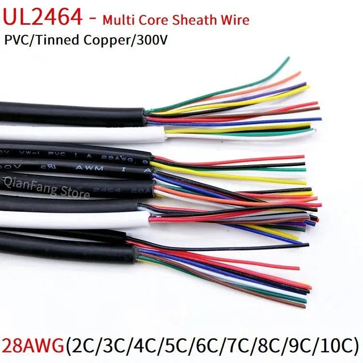 1M UL2464 Sheathed Wire 28AWG Audio Line| 2-10 Cores Insulated Optional - electrical center b2c