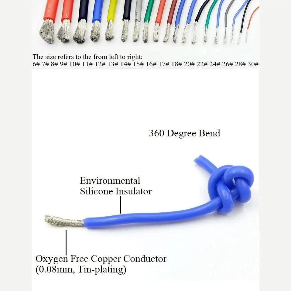 1M Wire Cable Super Soft Silicone Insulated| 30-18 AWG/Multicolor Optional - electrical center b2c