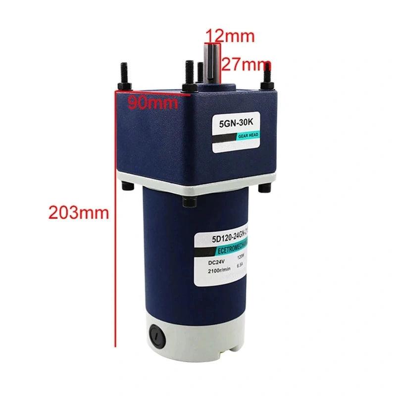 200W DC Gear Motor High Torque 400KG 12V 24V Reducer Speed 10rpm -600rpm PWM Permanent Magnet Gearbox Motor Long Life Low Noise