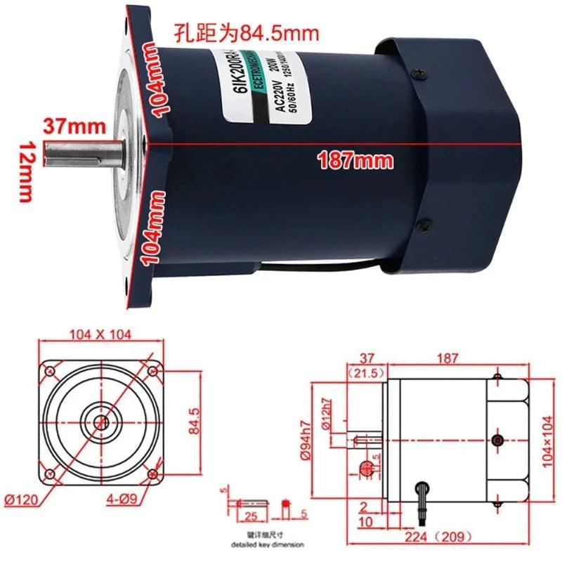 220V AC Motor 200W Single Phase High Speed 1400rpm 2800rpm Electric Motor Speed Controller Reversed For High-End Smart Devices