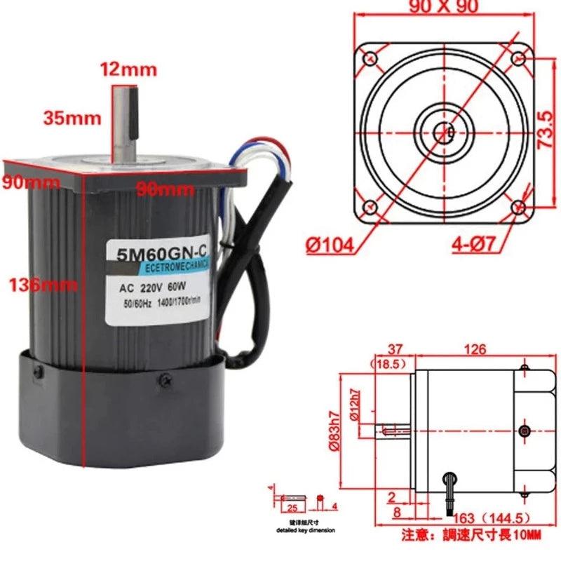 220V AC Motor 60W Single Phase High Speed 1400rpm 2800rpm Electric Motor Speed Controller Reversed For High-End Smart Devices