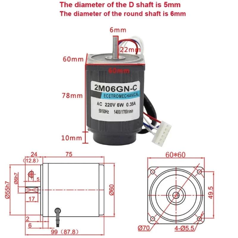 220V AC Motor 6W Single Phase High Speed 1400rpm 2800rpm Electric Motor Speed Controller Reversed For High-End Smart Devices