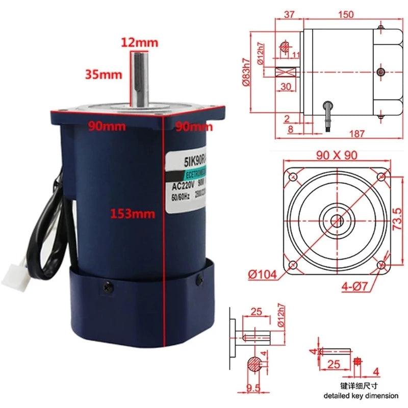 220V AC Motor 90W Single Phase High Speed 1400rpm 2800rpm Electric Motor Speed Controller Reversed For High-End Smart Devices