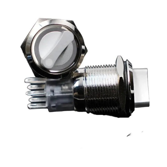 22mm 2 3 Position Switch Push Button Switch DPDT Illuminated Metal selector - electrical center b2c