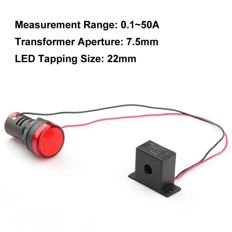 22mm Tapping LED Current Indicator Power Indicator AC Current transformer Indicator - electrical center b2c