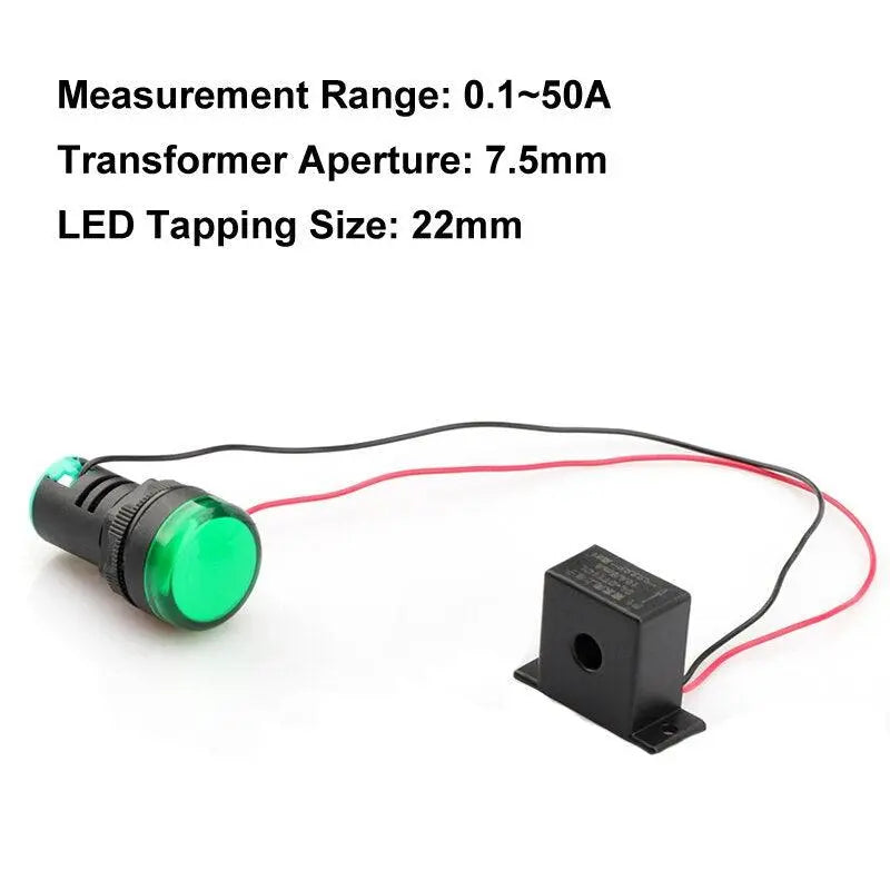 22mm Tapping LED Current Indicator Power Indicator AC Current transformer Indicator - electrical center b2c