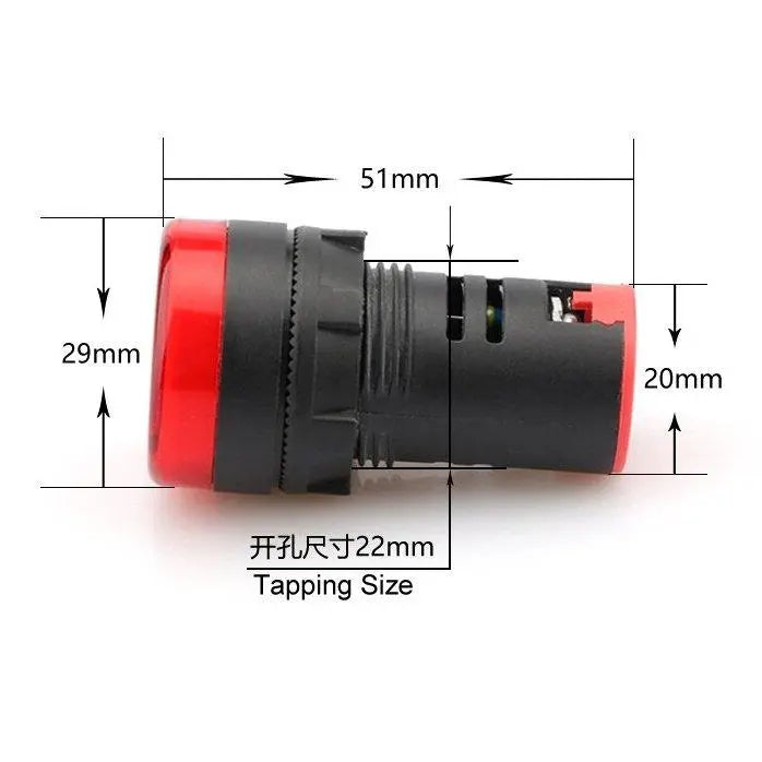 22mm Tapping LED Current Indicator Power Indicator AC Current transformer Indicator - electrical center b2c