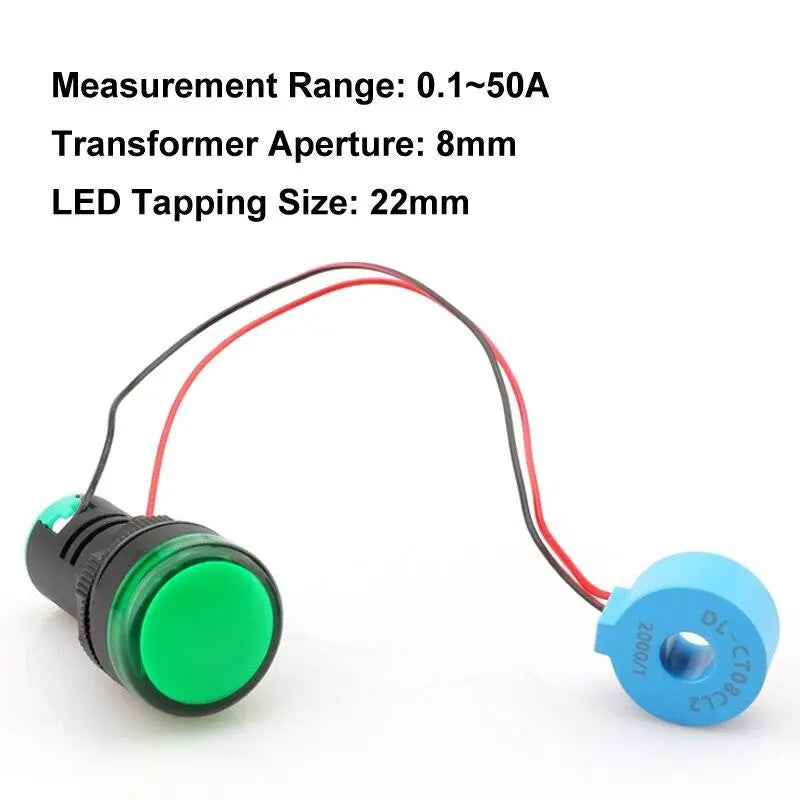 22mm Tapping LED Current Indicator Power Indicator AC Current transformer Indicator - electrical center b2c