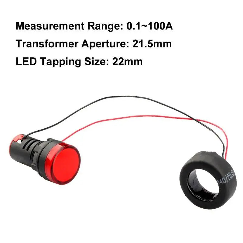 22mm Tapping LED Current Indicator Power Indicator AC Current transformer Indicator - electrical center b2c