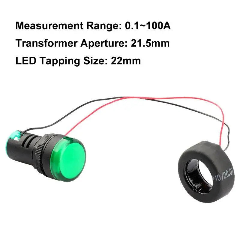 22mm Tapping LED Current Indicator Power Indicator AC Current transformer Indicator - electrical center b2c