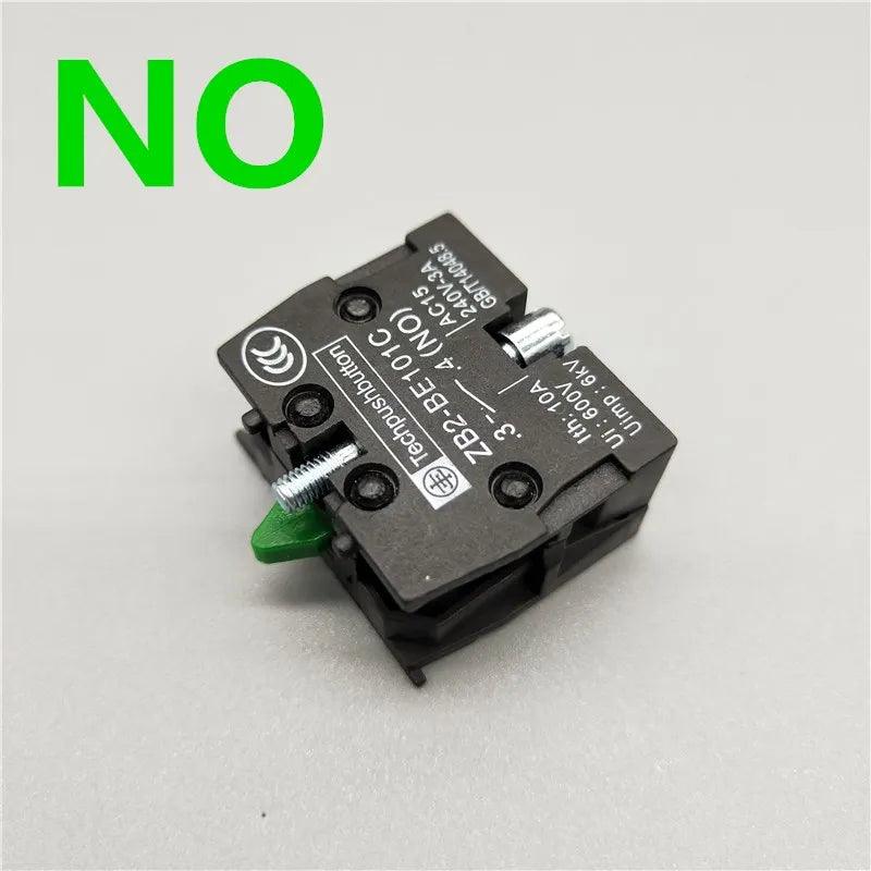 22mm Momentary Flat Push Button Switch XB2- EA31 EA42 ZB2-BE101C 102C NO/NC 10A Self Return Power Starter Switch Red Green
