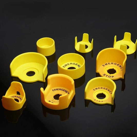 22mm yellow emergency stop button protection cover button switch emergency mushroom head protection seat protection cover ring,emergency stop button cover，e stop button cover，emergency push button cover