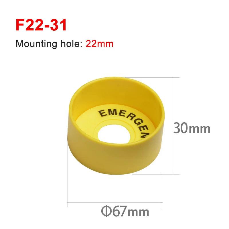 22mm yellow emergency stop button protection cover button switch emergency mushroom head protection seat protection cover ring