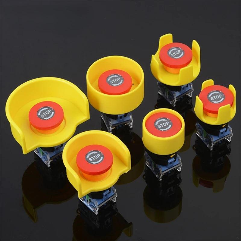 22mm yellow emergency stop button protection cover button switch emergency mushroom head protection seat protection cover ring