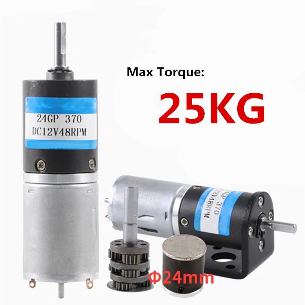 24GP-370 Planetary Gear Motor DC 6V 12V 24V Reducer Speed PWM Controller Forward Reversed High Torque 25KG.CM Electric Metal