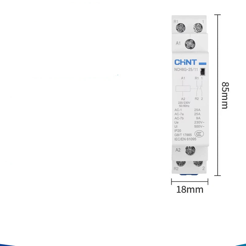 CHNT NCH8 NCH8G-25/11 1NO1NC 2P25A Modular Contactor , Household lighting Contactor
