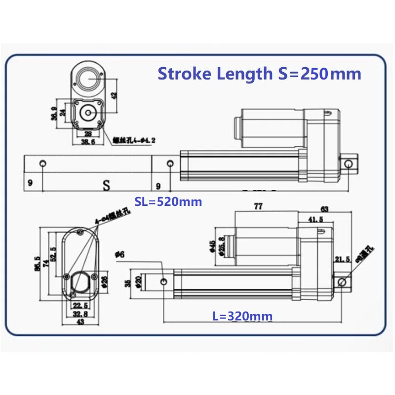 Linear Actuator with Hall Encoder