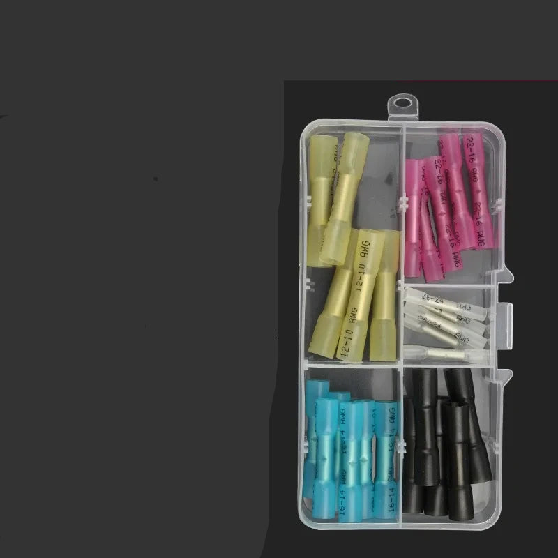 heat shrink butt connector, waterproof wire splice terminal, BHT butt terminal mixed 25pcs/box,  AWG26-10 wire connector