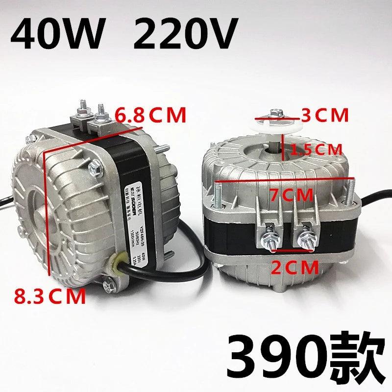 25W 30W 40W AC 220V Refrigerator Freezer Cooling Motor Fan Condenser Cover Pole Asynchronous Motor Fan Engine