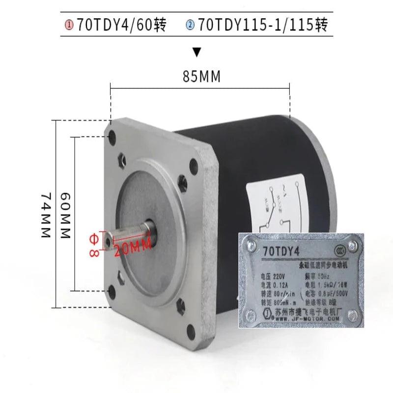 28W AC Motor 220V Permanent Magnet Synchronous High Torque Low Speed 60rpm 115rpm Electric Motor Long Life Mini Moter Engine